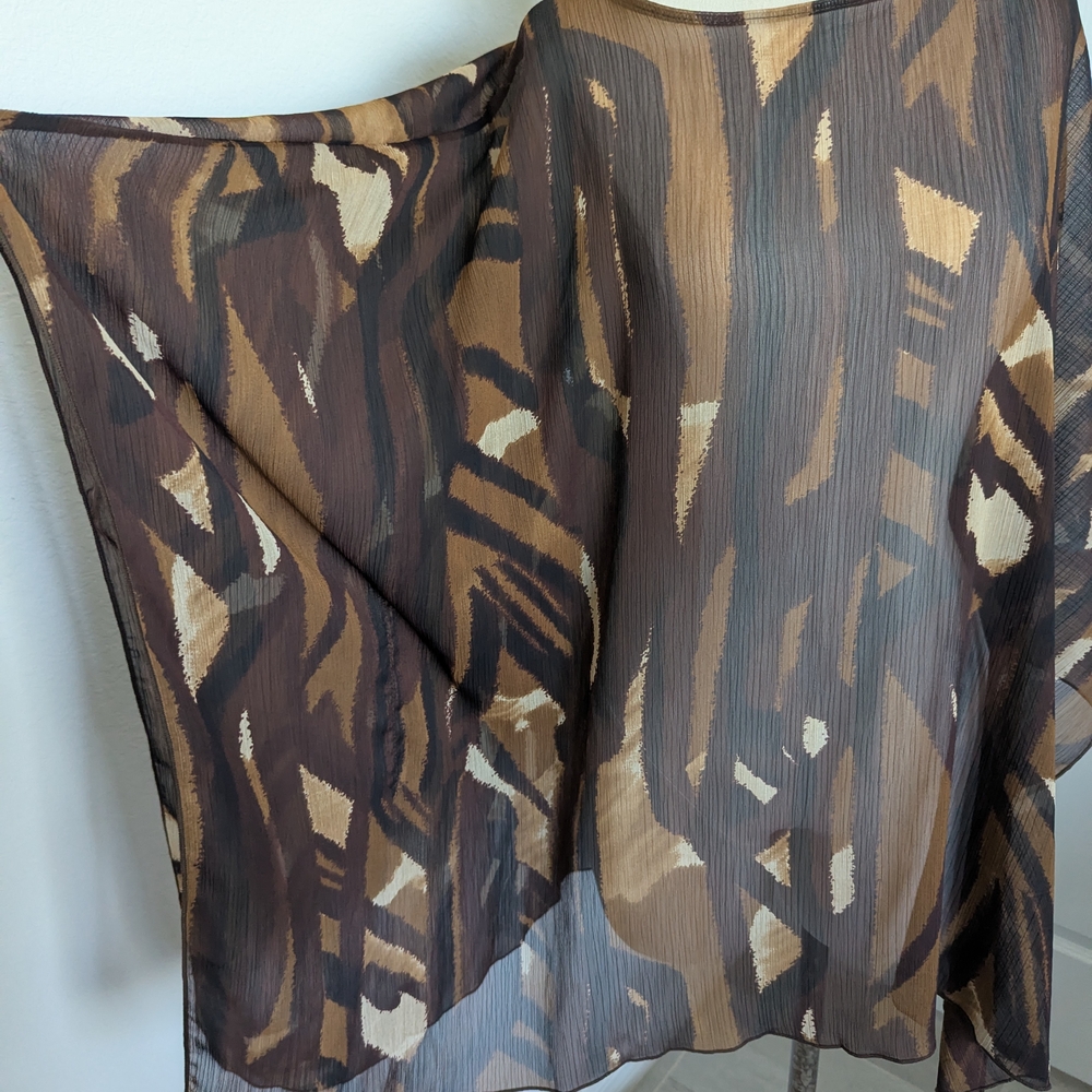 Elegant Brown Patterned Women's Top